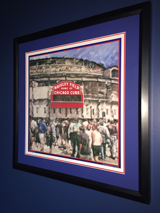 Customer custom framed Chicago Cubs Wrigley Field poster 1