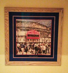Customer custom framed Chicago Cubs Wrigley Field poster wood frame