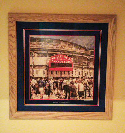 Customer custom framed Chicago Cubs Wrigley Field poster 3