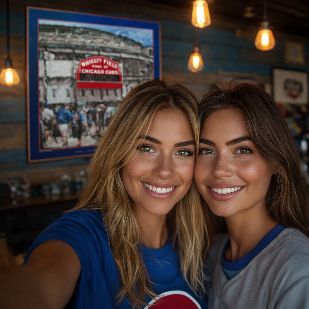 Cubs Poster Wrigley Field sports bar art print